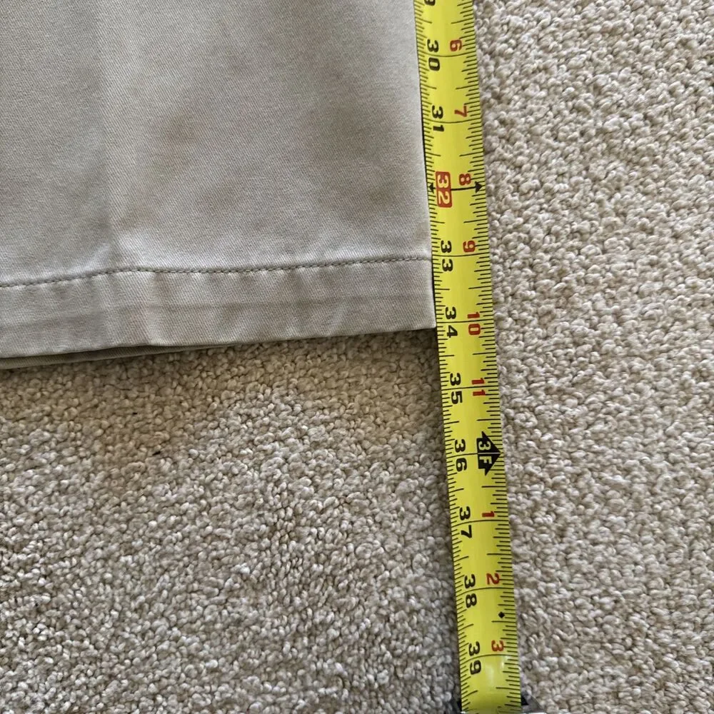 Eddie Bauer Chino Pants Mens 38X34 Tan Khaki Pleated Front 100 Cotton Casual VTG